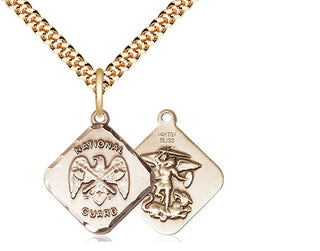 14kt Gold Filled National Guard Diamond Medal Religious Jewelry