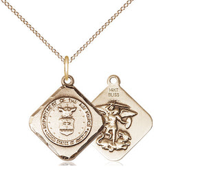 14kt Gold Air Force Diamond Medal