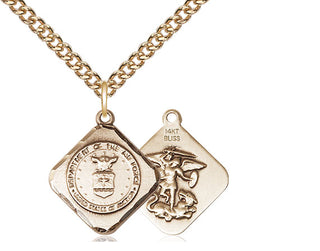 14kt Gold Air Force Diamond Medal