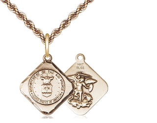 14kt Gold Air Force Diamond Medal