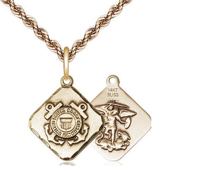 14kt Gold Coast Guard Diamond Medal