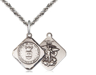 Sterling Silver Air Force Diamond Medal Religious Jewelry