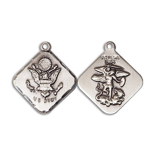 Sterling Silver Army Diamond Medal