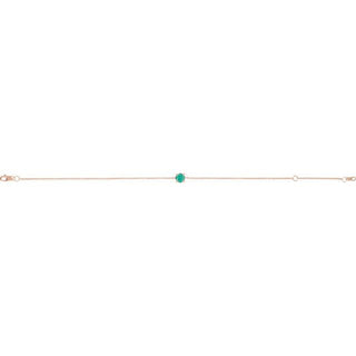 14K Rose Lab-Grown Emerald  6 1/2-7-1/2" Bracelet