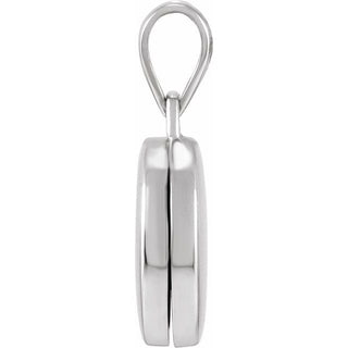 Rhodium-Plated Sterling Silver Round Locket Pendant