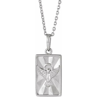 Platinum Holy Spirit & Dove 16-18" Necklace