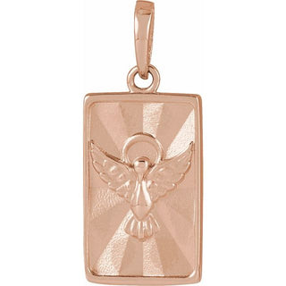 14K Rose Holy Spirit & Dove Pendant