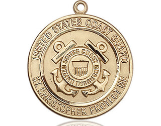 14kt Gold Filled Coast Guard St Christopher Medal Engraved Catholic Saint Jewelry