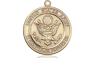 14kt Gold Filled Army St Christopher Medal Engraved Catholic Saint Jewelry