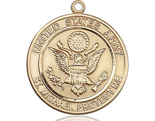 14kt Gold Filled Army St Michael Medal Engraved Catholic Saint Jewelry