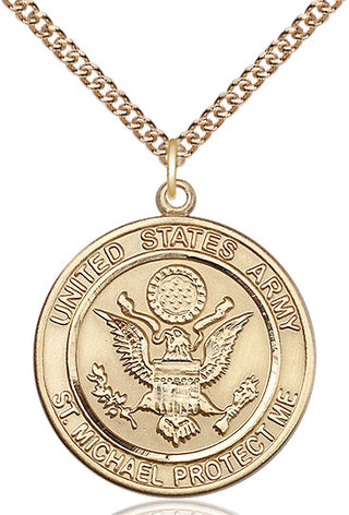 14kt Gold Filled Army St Michael Medal Catholic Jewelry Engraved Catholic Saint Jewelry