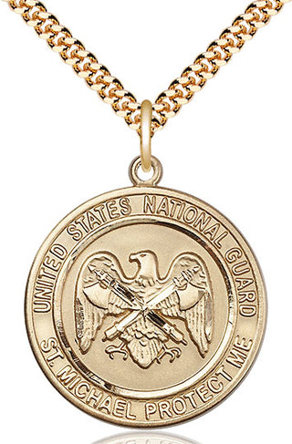 14kt Gold Filled National Guard St Michael Medal Catholic Jewelry Engraved Catholic Saint Jewelry