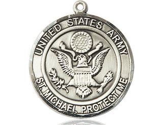 Sterling Silver Army St Michael Medal Engraved Catholic Saint Jewelry