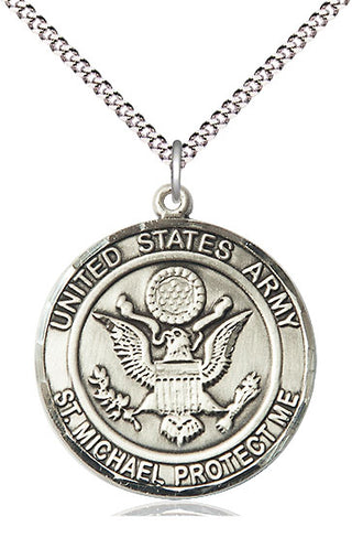 Sterling Silver Army St Michael Medal Catholic Jewelry Engraved Catholic Saint Jewelry