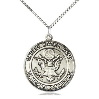 Sterling Silver Army St Michael Medal Catholic Jewelry Engraved Catholic Saint Jewelry