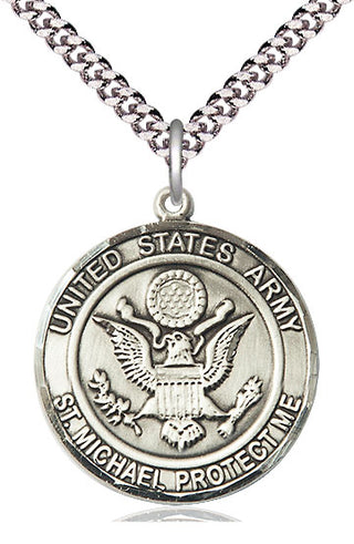 Sterling Silver Army St Michael Medal Catholic Jewelry Engraved Catholic Saint Jewelry