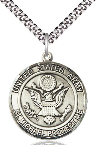 Sterling Silver Army St Michael Medal Catholic Jewelry Engraved Catholic Saint Jewelry