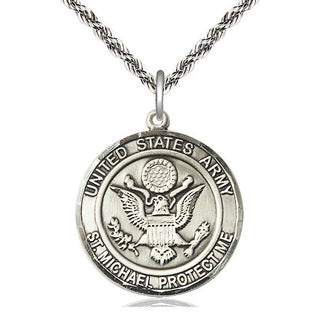 Sterling Silver Army St Michael Medal Catholic Jewelry Engraved Catholic Saint Jewelry