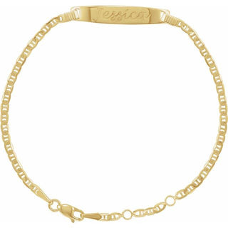 14K Yellow Adjustable Anchor Identification 6-7" Bracelet