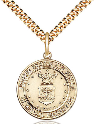 14kt Gold Filled Air Force St Michael Medal Religious Jewelry Engraved Catholic Saint Jewelry