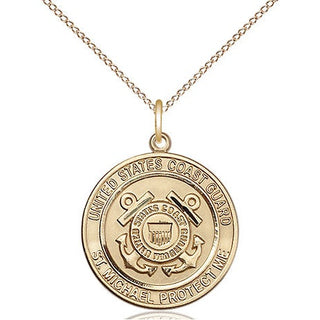 14kt Gold Filled Coast Guard St Michael Medal Religious Jewelry Engraved Catholic Saint Jewelry