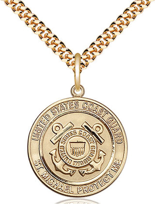 14kt Gold Filled Coast Guard St Michael Medal Religious Jewelry Engraved Catholic Saint Jewelry