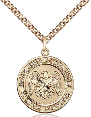 14kt Gold Filled National Guard St Michael Medal Religious Jewelry Engraved Catholic Saint Jewelry