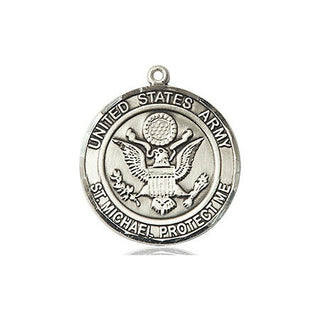 Sterling Silver Army St Michael Medal Engraved Catholic Saint Jewelry
