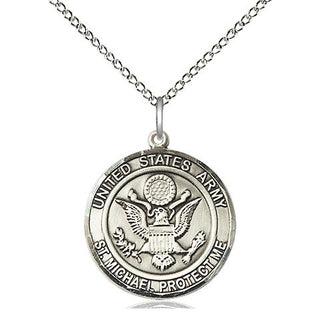 Sterling Silver Army St Michael Medal Religious Jewelry Engraved Catholic Saint Jewelry