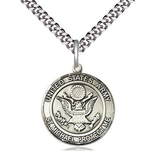 Sterling Silver Army St Michael Medal Religious Jewelry Engraved Catholic Saint Jewelry