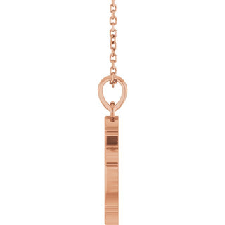 14K Rose Vintage-Inspired Cross 16-18" Necklace