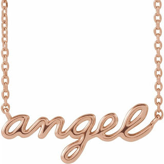 14K Rose Angel Script 18" Necklace