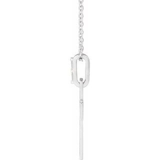 14K White .03 CTW Natural Diamond Cross 16-18" Necklace Mounting