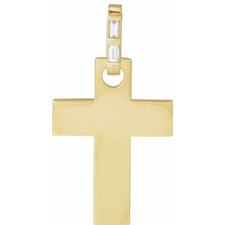 14K Yellow .03 CTW Natural Diamond Cross Pendant
