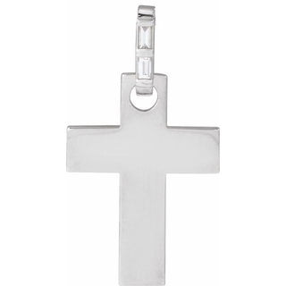Sterling Silver .03 CTW Natural Diamond Cross Pendant