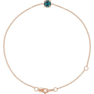 14K Rose Lab-Grown Alexandrite  6 1/2-7-1/2" Bracelet