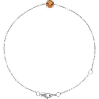Sterling Silver Natural Citrine  6 1/2-7-1/2" Bracelet