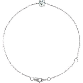 Sterling Silver 1/5 CT Natural Diamond 6 1/2-7-1/2" Bracelet