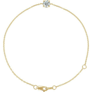 14K Yellow Natural White Sapphire  6 1/2-7-1/2" Bracelet