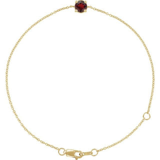 14K Yellow Natural Mozambique Garnet  6 1/2-7-1/2" Bracelet