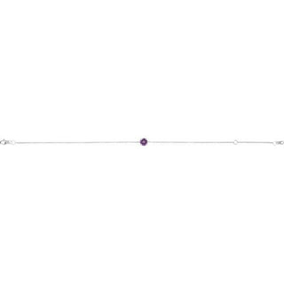 14K White Natural Amethyst  6 1/2-7-1/2" Bracelet