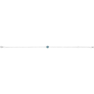 14K White Natural Aquamarine  6 1/2-7-1/2" Bracelet