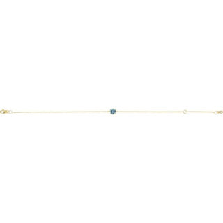 14K Yellow Natural Aquamarine  6 1/2-7-1/2" Bracelet