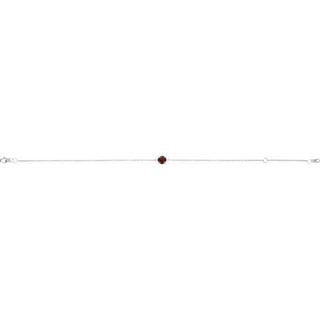 14K White Natural Mozambique Garnet  6 1/2-7-1/2" Bracelet