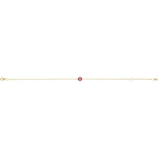 14K Yellow Natural Pink Tourmaline  6 1/2-7-1/2" Bracelet
