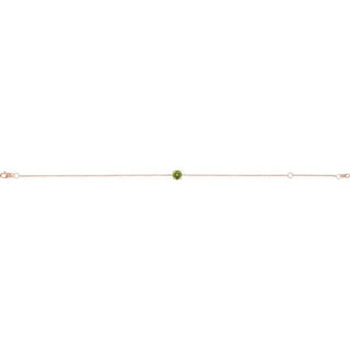 14K Rose Natural Peridot  6 1/2-7-1/2" Bracelet