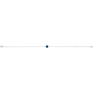 14K White Natural Blue Sapphire  6 1/2-7-1/2" Bracelet