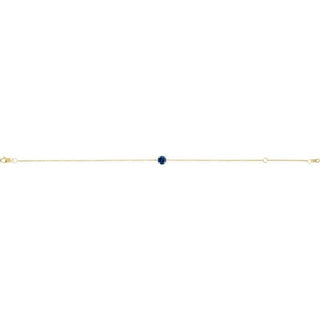 14K Yellow Natural Blue Sapphire  6 1/2-7-1/2" Bracelet