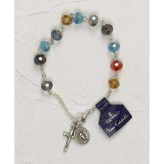 Multi Color REAL Crystal Rosary Bracelet