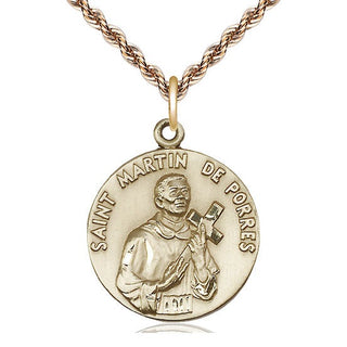 14kt Gold Filled Saint Martin de Porres Medal Catholic Jewelry